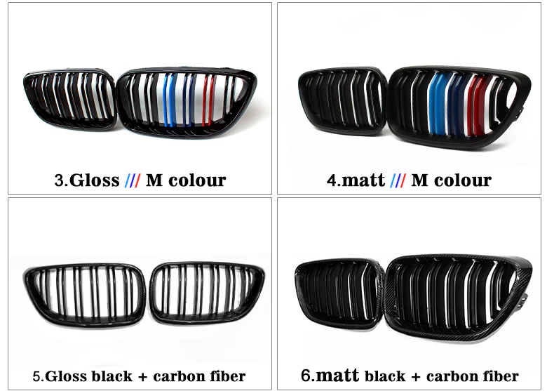 BMW 2 Series Front Carbon Fibre Kidney Grilles (2014-2021 F22 F87 F23) - Image 6