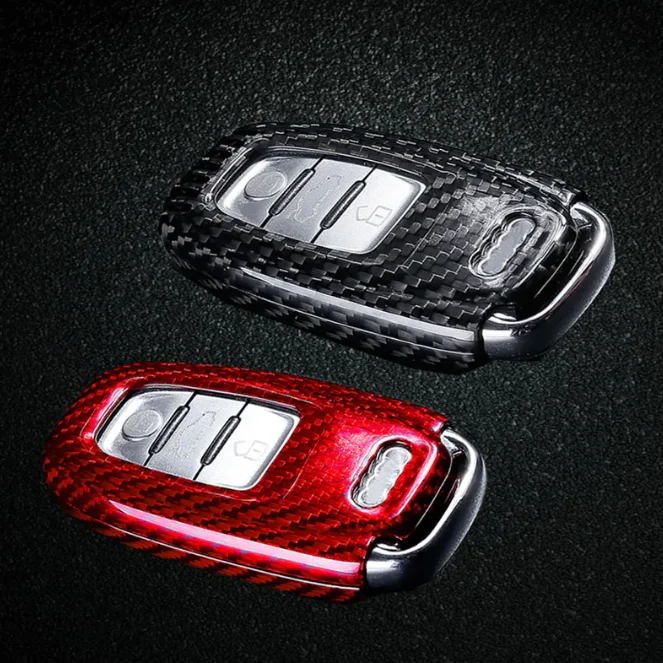 Audi Carbon Fibre Key Cover (Black or Red / Multiple Models) - Image 3
