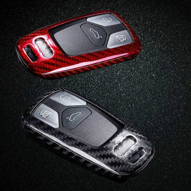 Audi Carbon Fibre Key Cover (Black or Red / Multiple Models) - Image 4