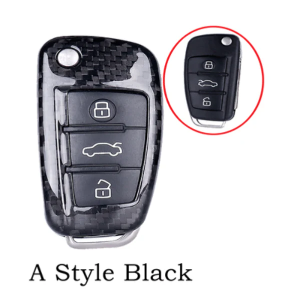 Audi Carbon Fibre Key Cover (Black or Red / Multiple Models) - Image 5