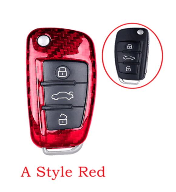 Audi Carbon Fibre Key Cover (Black or Red / Multiple Models) - Image 6