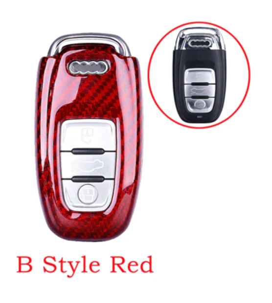 Audi Carbon Fibre Key Cover (Black or Red / Multiple Models) - Image 8