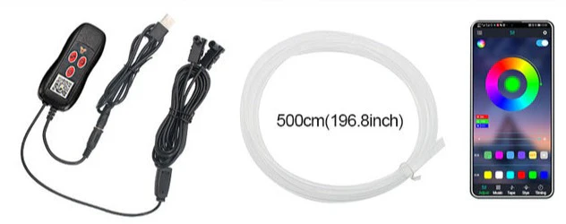 Interior Ambient Mood Lighting Kit 7 Colour USB Powered & App Controlled (All Cars) - Image 7