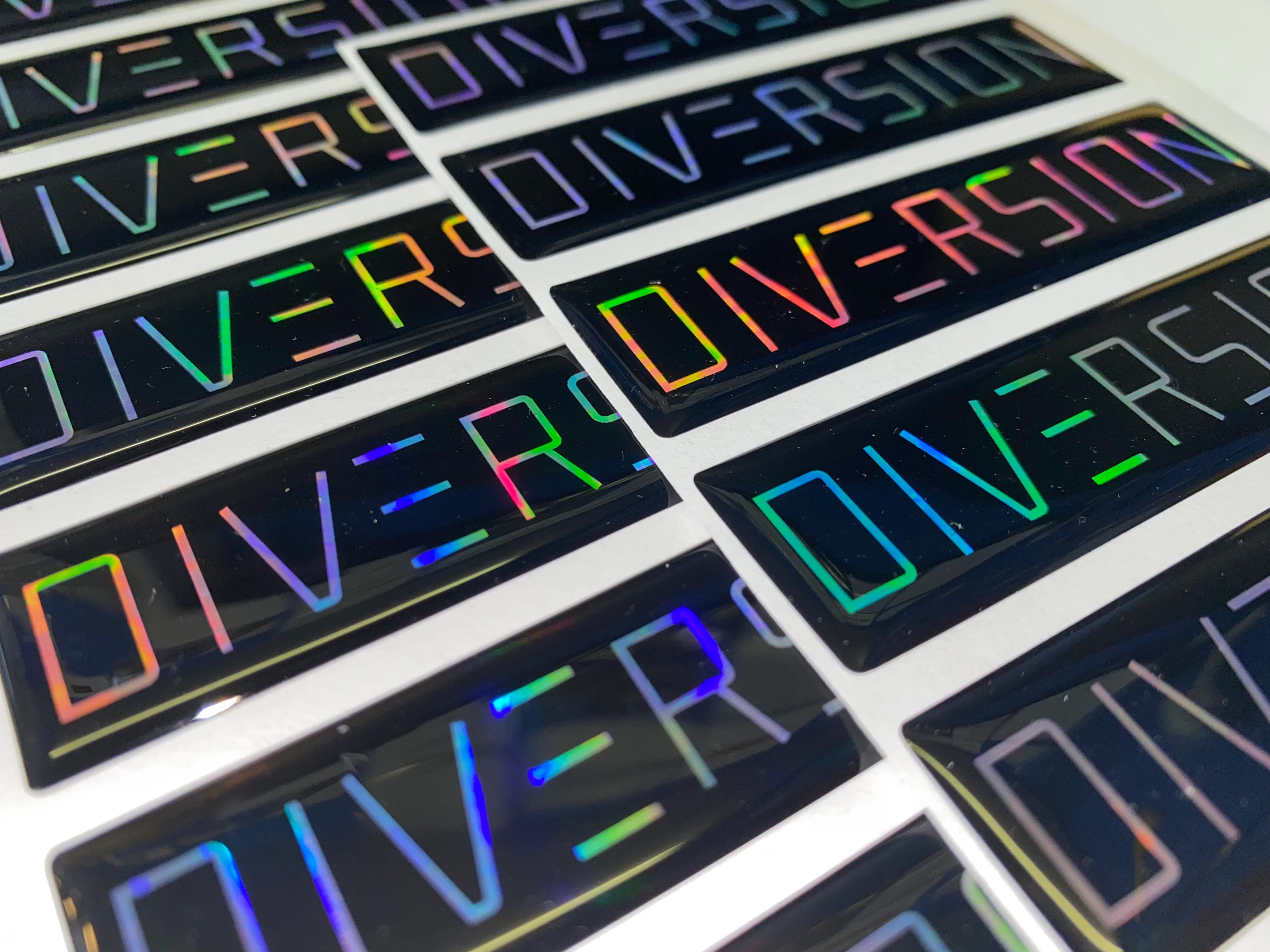 DIVERSION Oil Slick Gel Badge / Self Adhesive (8cm x 2cm) - Image 3