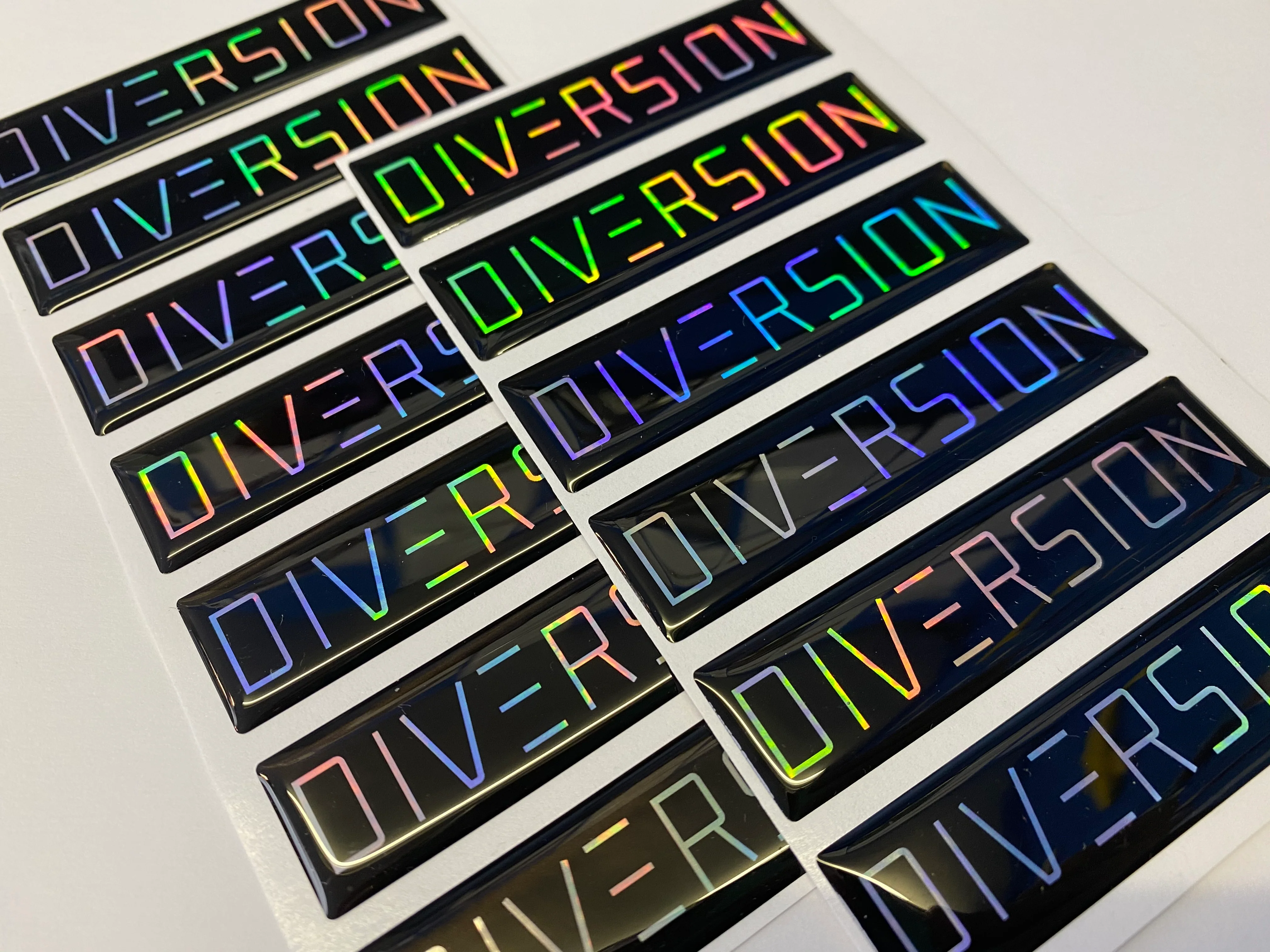 DIVERSION Oil Slick Gel Badge / Self Adhesive (8cm x 2cm) - Image 4