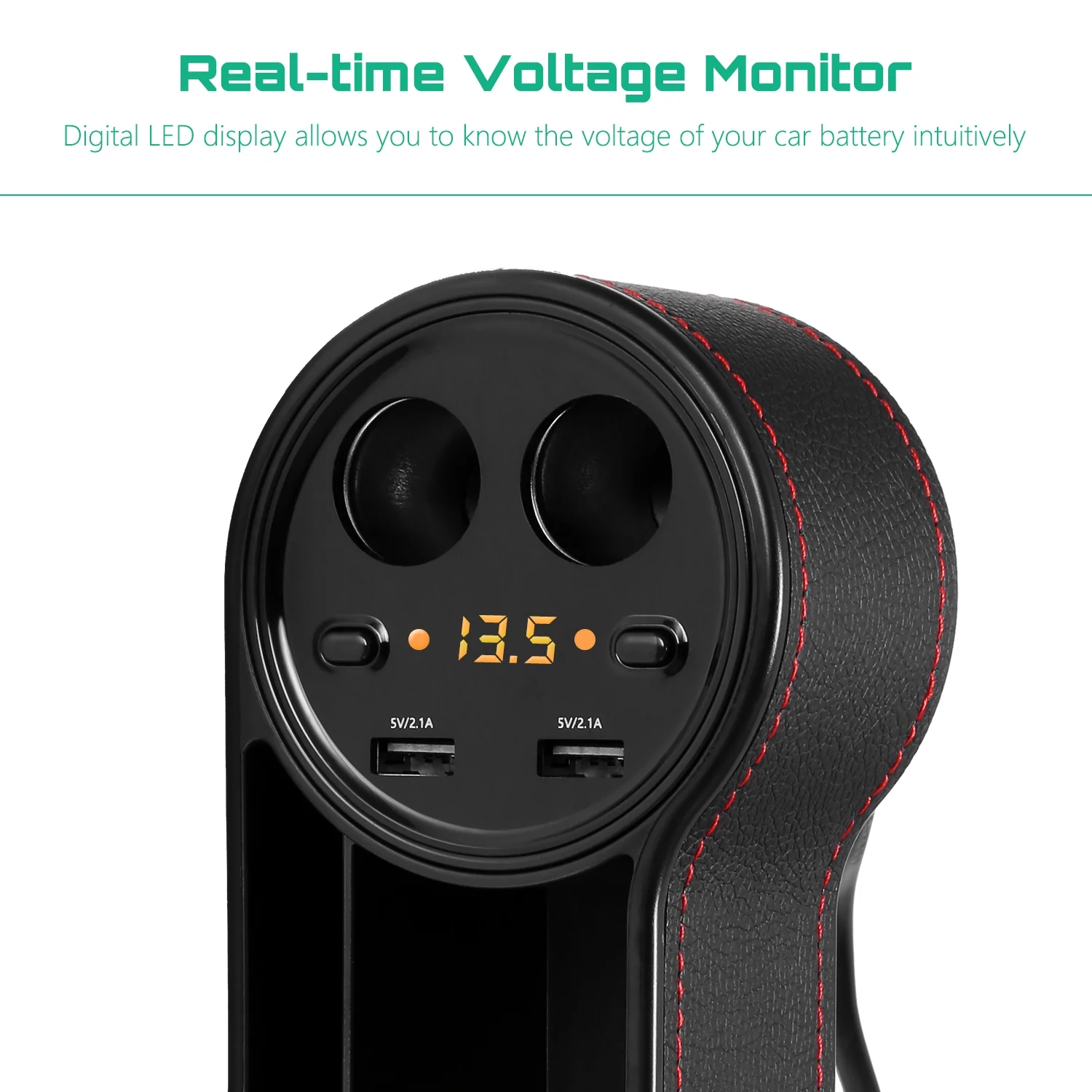 ZEEPIN C15 Multi-use Car Seat Gap Storage Box Voltage Display - Image 7